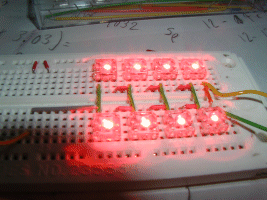The LEDs are cross connected in a grid fashion.
